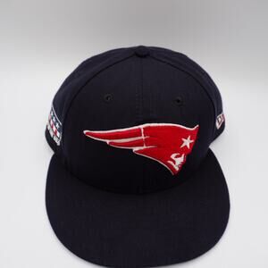 New England Patriots Snapback Hat Red Logo USA Patch RWB New Era 9FIFTY Navy Blu